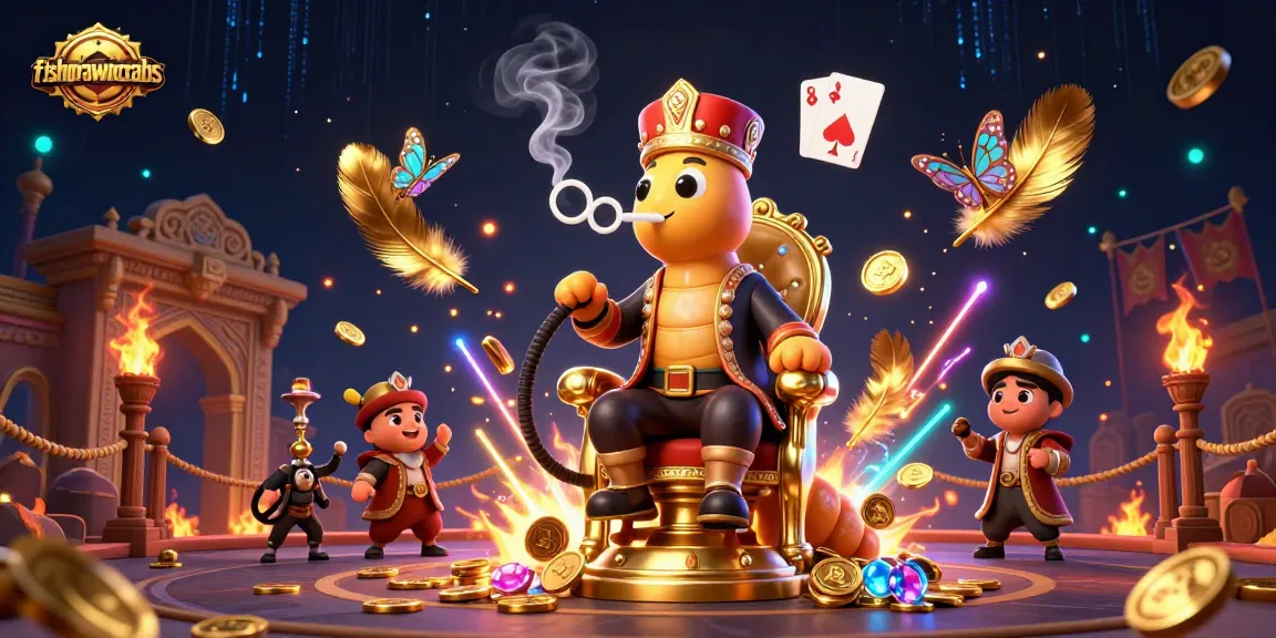 Experience thrilling gameplay with fishprawncrabs characters amidst vibrant casino visuals.