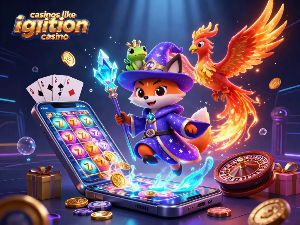 Experience the excitement of casinos like Ignition Casino with lively 3D characters and vibrant gambling elements.
