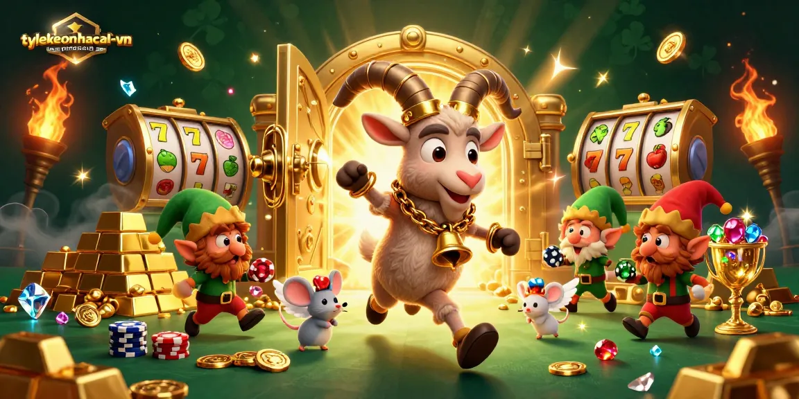 Experience the thrill of tylekeonhacai-vn casino with festive Krampus and mischievous elves in a dynamic 3D scene.