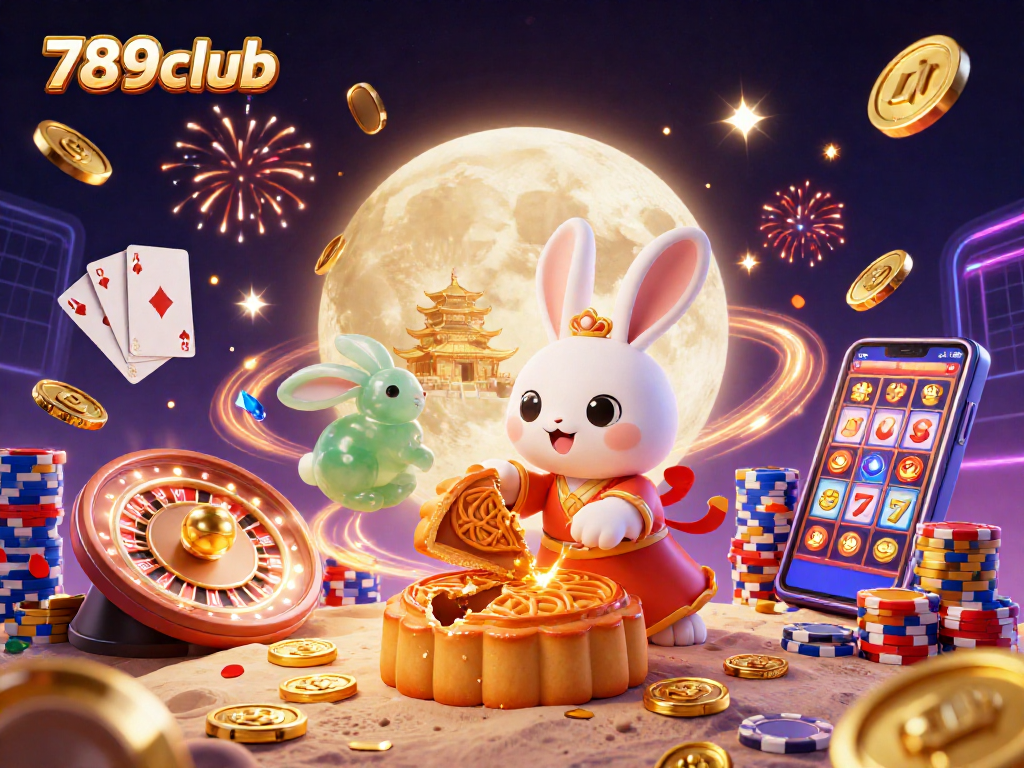 Win exciting rewards playing at 789club with vibrant casino elements and captivating characters.