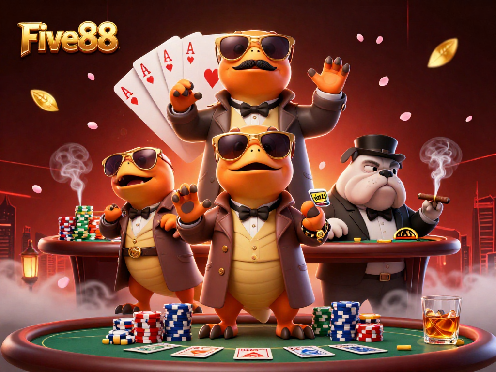Watch the raptors from Five88 sneak into a VIP casino lounge while hatching a poker plan!