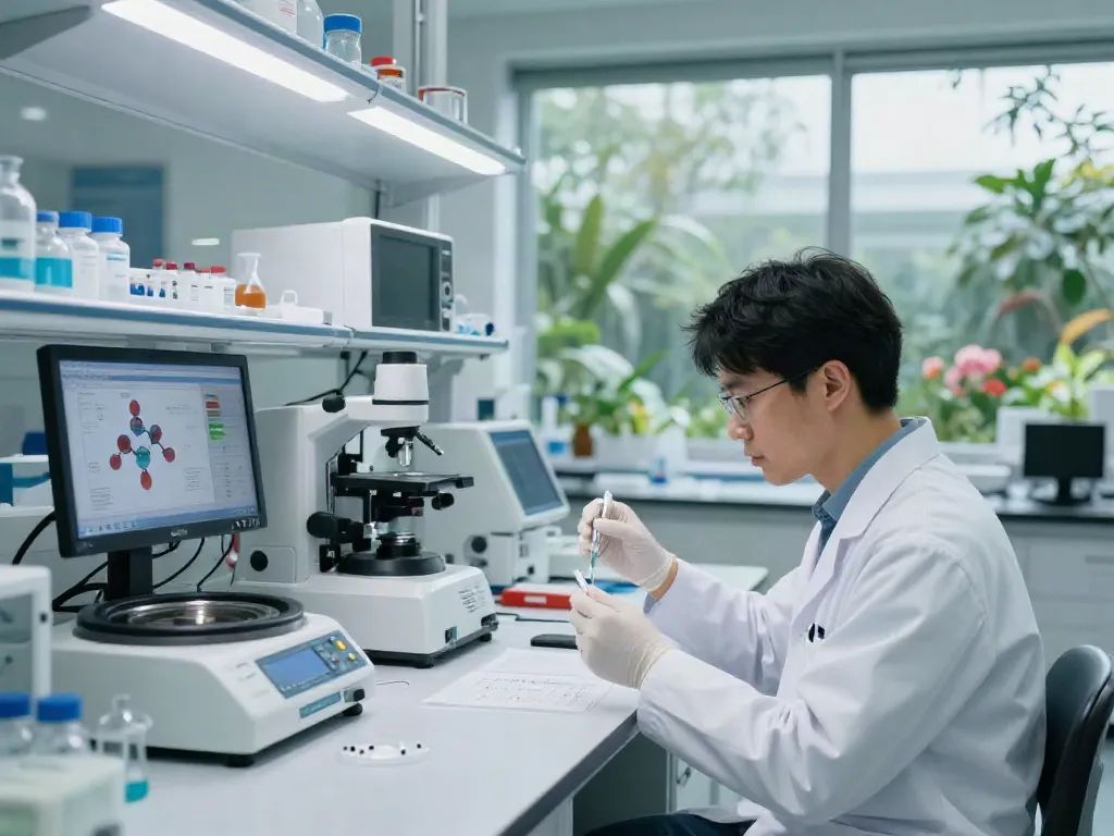 Analyzing Retatrutide in a modern lab for peptide research at Noxpeptides.