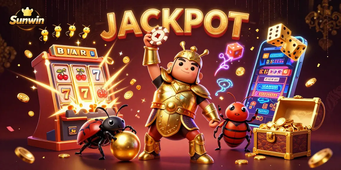 Sunwin brings thrilling excitement as a hercules beetle lifts a poker chip with dynamic elements of casino victory!