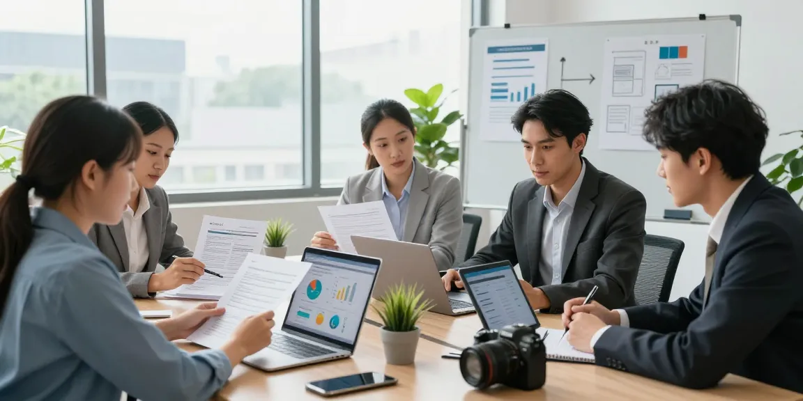 Team collaborating on document fraud detection solutions in a modern office