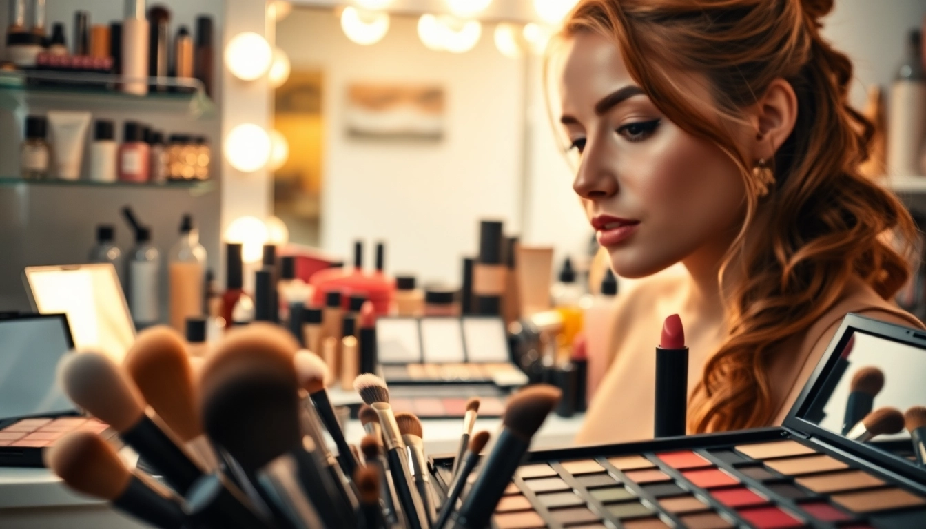 Enhance your beauty business with premium makeup wholesale products displayed on a luxury vanity.
