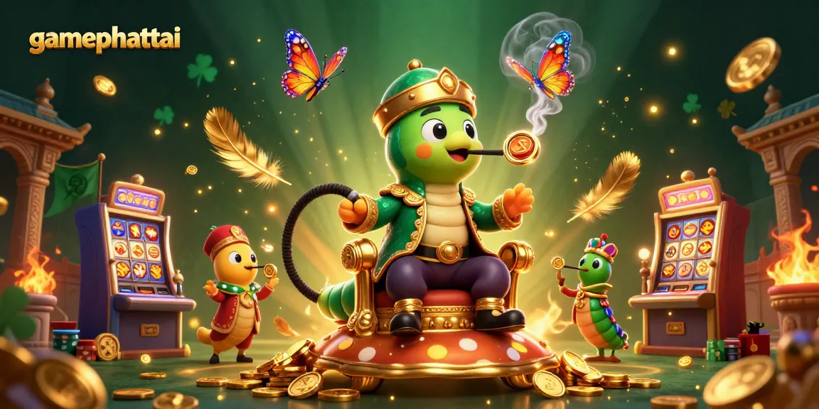 Experience excitement playing gamephattai with a lively caterpillar master in a vibrant 3D scene.