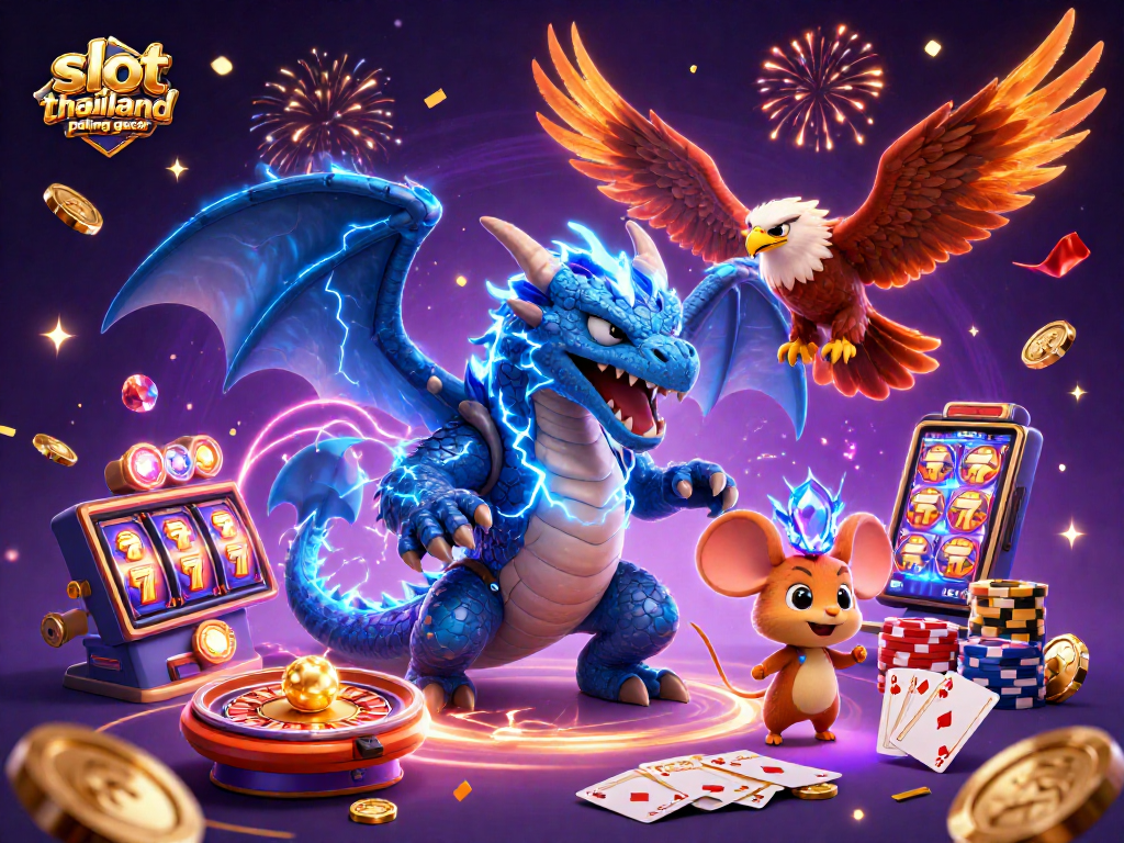 Play dynamic slots with slot thailand paling gacor in a magical casino scene filled with vibrant characters and action.