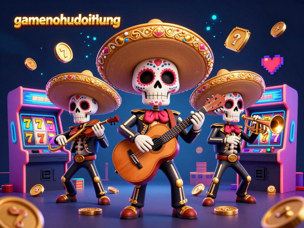 Play slots and win big with gamenohudoithuong in this vibrant Día de los Muertos casino scene.