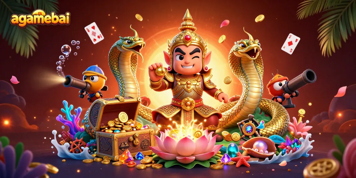 Engage with agamebai's vibrant underwater casino realm, featuring dynamic characters and treasure elements.