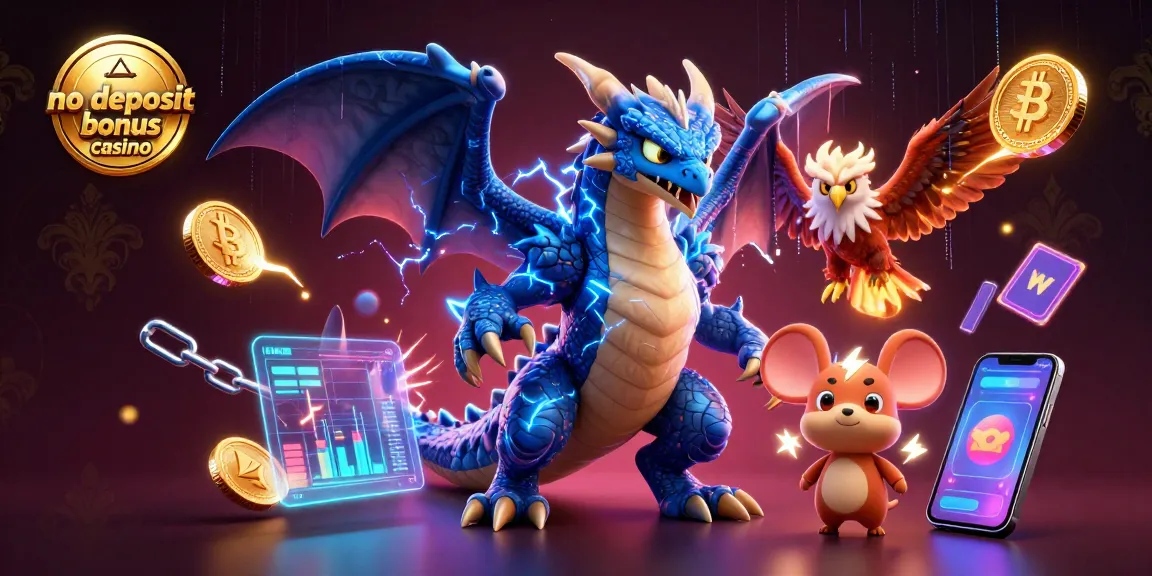 Spin to win at no deposit bonus casino with electrifying dragon and vibrant slot elements!