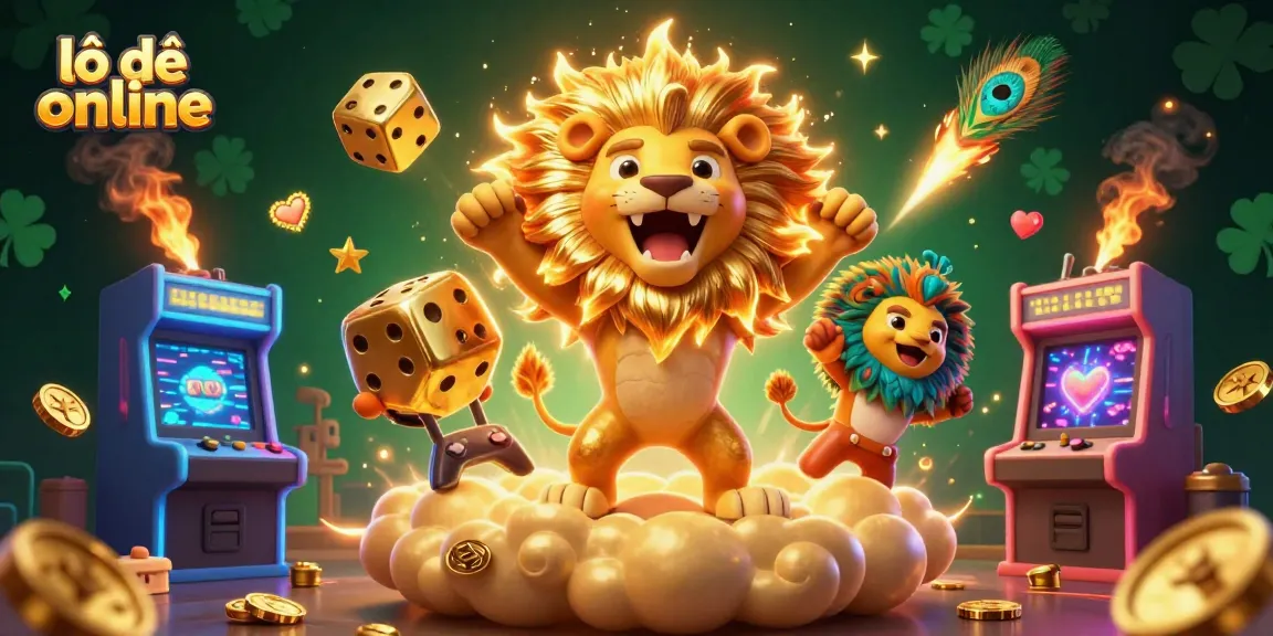 Engage in thrilling lô đề online gaming with a vibrant display of dice and dynamic characters.