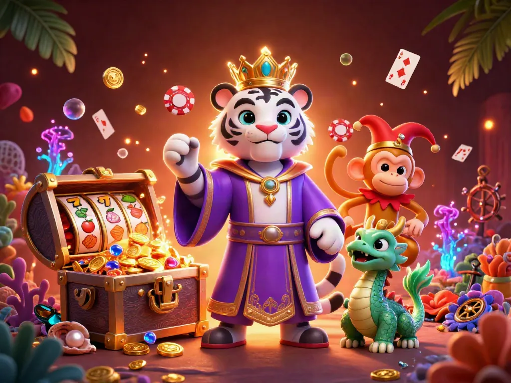 Gambarkan pengalaman bermain situs slot dengan macan putih dan monyet menyenangkan di kasinografi digital.